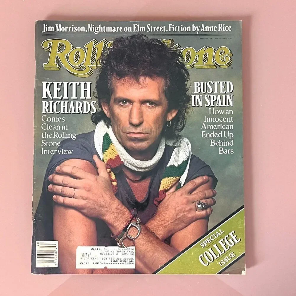 Keith Richards - Vintage 80's Rolling Stone Magazine 1988- Issue #536